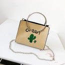 Women's Fashion Straw Braid Fairy Cactus Small Fresh Chain Knitted Handbag  L2Z2