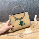 Women's Fashion Straw Braid Fairy Cactus Small Fresh Chain Knitted Handbag  L2Z2