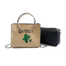 Women's Fashion Straw Braid Fairy Cactus Small Fresh Chain Knitted Handbag  L2Z2
