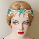 Women Headband Hair Jewelry Handmade Lace Artificial Starfish Hairbands pea X2Q8