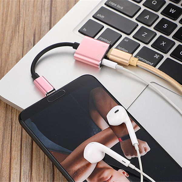 Type C Adapter Aux Audio Adapter USB Type C to 3.5mm Earphone Jack Adapter  M9Y6