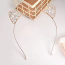 Cat Ears Tiara Headband for Women Hair Rhinestone Princess Hollow Hairband  Z5T1