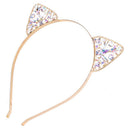 Cat Ears Tiara Headband for Women Hair Rhinestone Princess Hollow Hairband  Z5T1