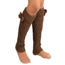 Socks,Women Leg Warmers Knitted Crochet Long Socks (Khaki) M2S6
