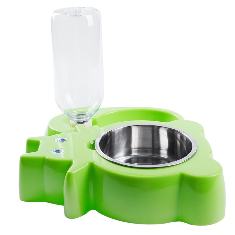 Pet Bowls,Stainless Steel Removable Dog Bowl Food Feeder With Drinking Foun X2A1
