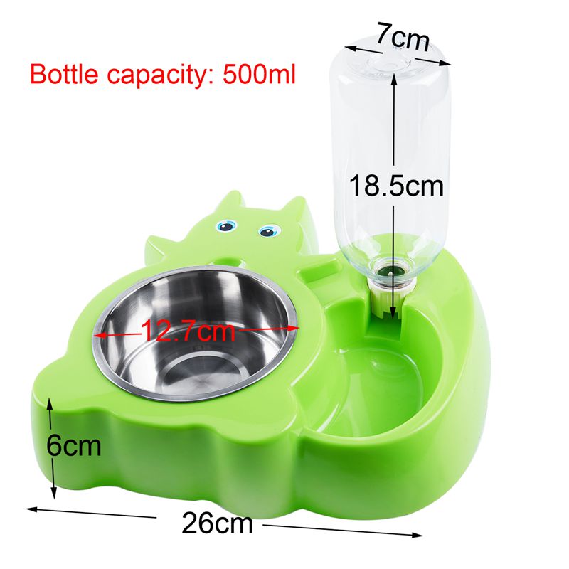 Pet Bowls,Stainless Steel Removable Dog Bowl Food Feeder With Drinking Foun X2A1