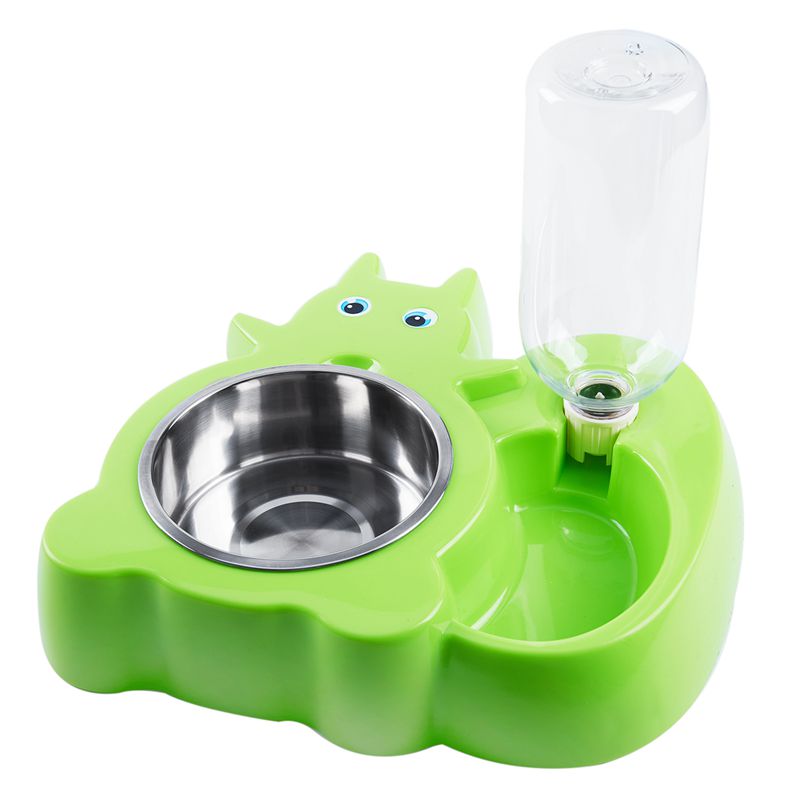 Pet Bowls,Stainless Steel Removable Dog Bowl Food Feeder With Drinking Foun X2A1