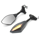 Motorcycle Smoke LED Rearview Turn Signal Mirrors For Honda/Suzuki/Kawasaki/Yamaha