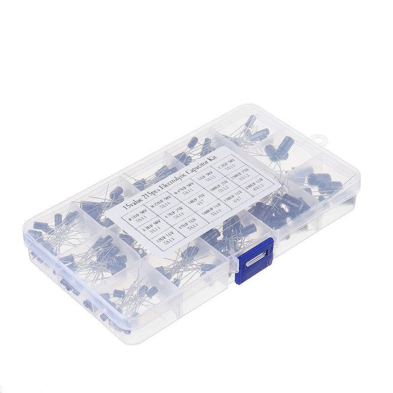 215pcs Electrolytic Capacitor Assortment Kit Set Box