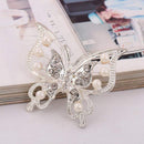 1X Fashion Elegant Butterfly Pearls Wedding Bridal Brooch Pin Covered Scarv Q4E6
