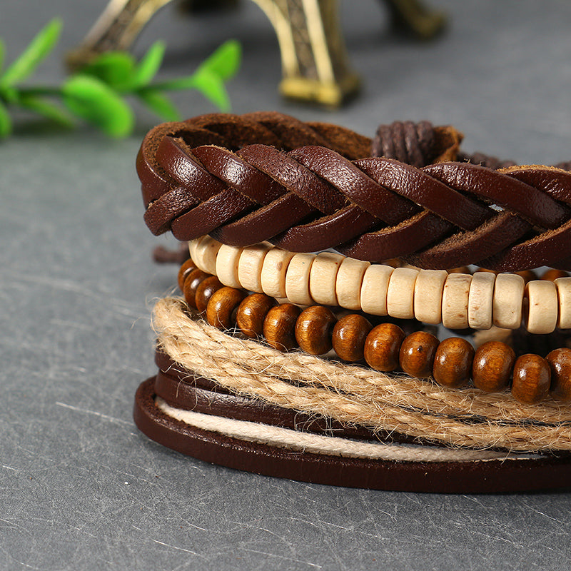 Trendy Wrap Bracelet Multilayer Bead Chain Jewelry Gift Men Bracelet