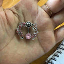Pink Butterfly Flower Belly Ring Navel Studs Body Piercing Jewelry W2H8