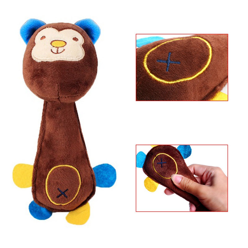 Funny Animal Shape Cute Pet Puppy Dog Toys Soft Plush Sound Squeaky Monkey CP7P8
