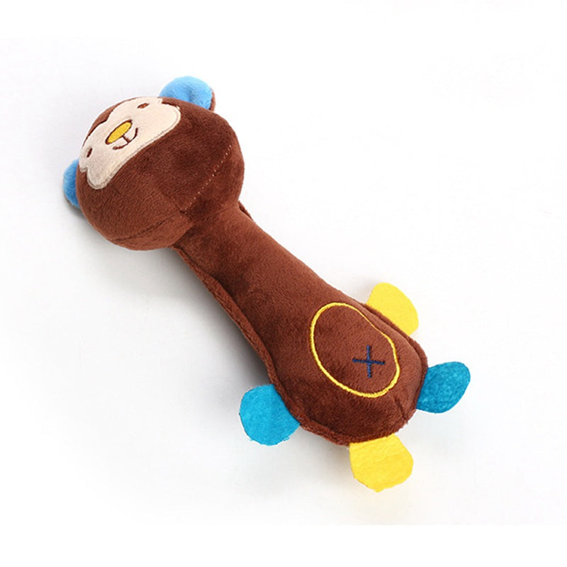Funny Animal Shape Cute Pet Puppy Dog Toys Soft Plush Sound Squeaky Monkey CP7P8