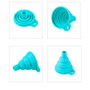 Kitchen Silicone Cooking Gadget Funnel Blue F3T6