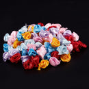 100PCS/Lot Mini Handmade Satin Rose Ribbon Rosettes Fabric Flower