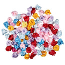 100PCS/Lot Mini Handmade Satin Rose Ribbon Rosettes Fabric Flower