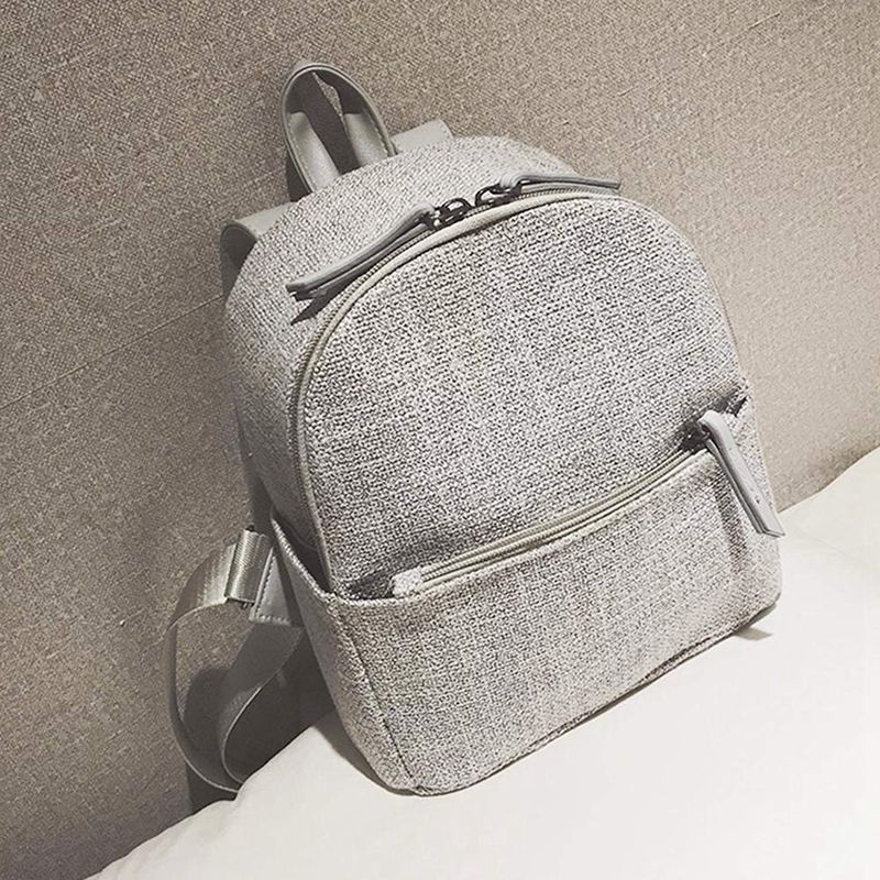 Ladies handbag straw woven modern boho beach linen shoulder bags (gray) H7J7