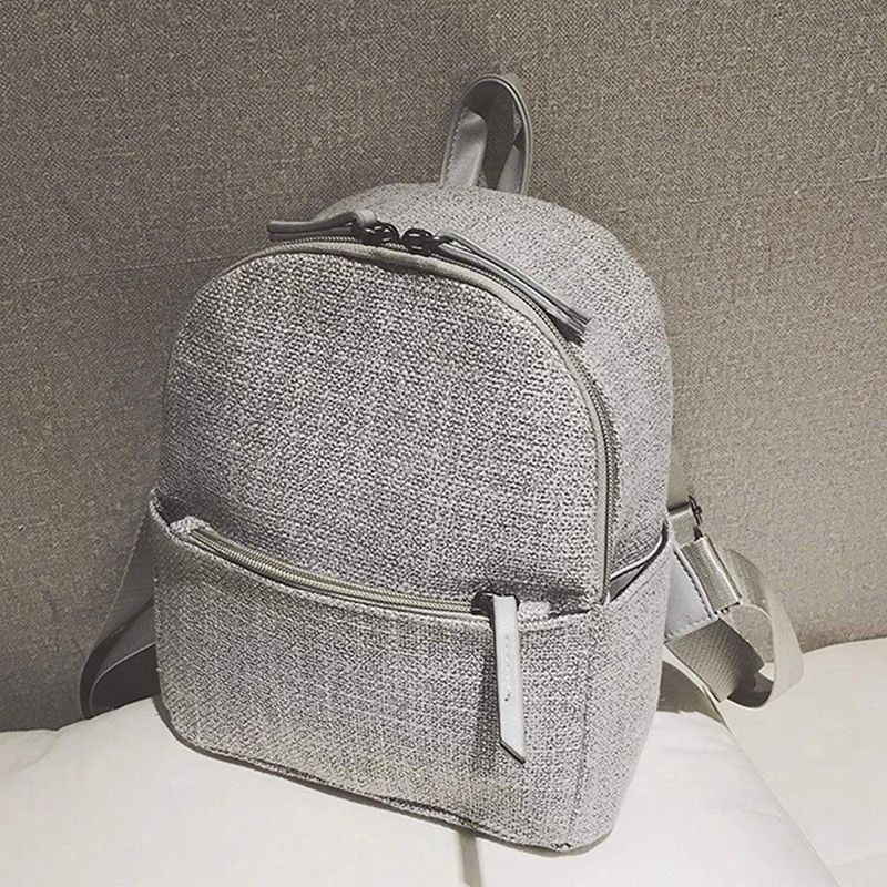 Ladies handbag straw woven modern boho beach linen shoulder bags (gray) H7J7