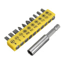 10pcs Torx Flat Head Cross Spanner Screwdriver Bits Set With Screwdriver Holder