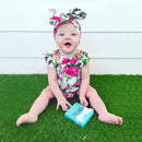 Newborn Kids Girls Clothes Floral Jumpsuit Romper Playsuit + Headband Outfi X8R4