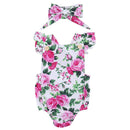 Newborn Kids Girls Clothes Floral Jumpsuit Romper Playsuit + Headband Outfi X8R4