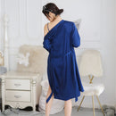 Sexy Autumn That Occupy The Home Women Silk Pajamas Suits Removable Bra Paj V3B5