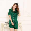 Women Plus Size Short Sleeve Sleepwear Homewear Night Wear V-neck Pajamas S A9L9