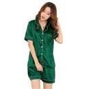 Women Plus Size Short Sleeve Sleepwear Homewear Night Wear V-neck Pajamas S A9L9
