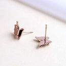 Fashion Lady Titanium Steel Double Butterfly Necklace Earring Set B1V2