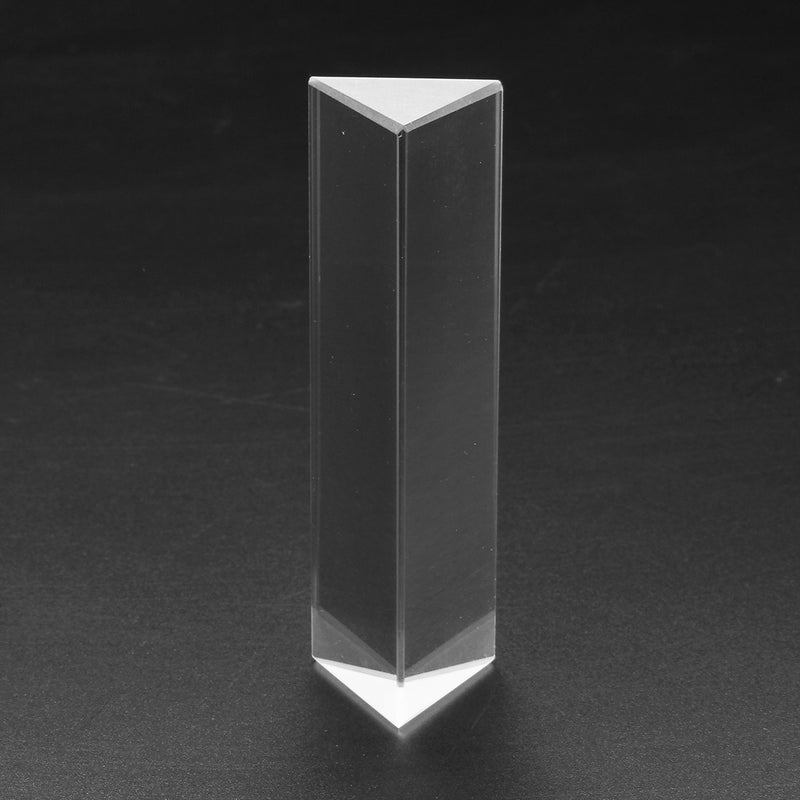8cm Optical Glass Triple Triangular Prism Physics Teaching Light Spectrum