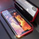 Luphie Protective Case For iPhone XS Max Metal Bumper+9H Clear Tempered Glass Back Shell