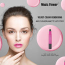 Music Flower Nutritious 6 color Rotating Soft Cushion Sponge Lipstick Matte Waterproof Non-sticky Lip Gloss