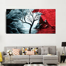 Miico Hand Painted Three Combination Decorative Paintings Botanic Tree Wall Art For Home Decoration