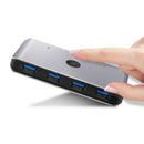 Rocketek USS3 USB KVI Switcher Box 2 Computers 6 Ports USB 3.0 USB Hub Adapter Converter for Keyboard Mouse Printer Monitor