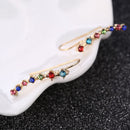 1 pair of new four-prong stud earrings earrings jewelry fashion jewelry fem W4C7