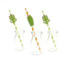 10X Cactus paper DIY straw Summer Party Decor Hawaiian Party green X4Z6