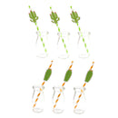 10X Cactus paper DIY straw Summer Party Decor Hawaiian Party green X4Z6