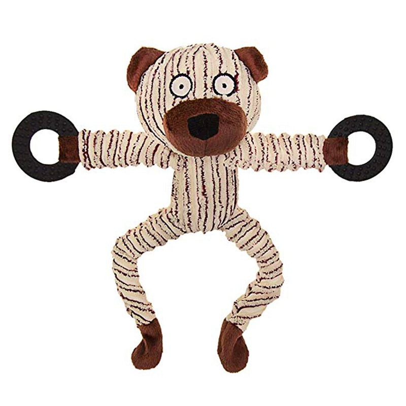 Funny Pet Dog Toys Chew Squeaky Toys Chewing Sound Molar Bite Bear Shape To S6R5