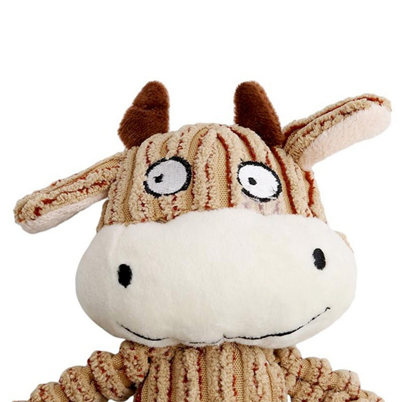 Funny Pet Dog Toys Chew Squeaky Toys Chewing Sound Molar Bite Cow Shape ToysO5V9