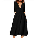 Autumn Summer winter Women Half Sleeve Dress Elegant Ball Gown Dress Sexy D T3A6