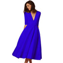 Autumn Summer winter Women Half Sleeve Dress Elegant Ball Gown Dress Sexy D T3A6