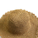 New beige Women's hand-woven large hat outdoor leisure sun hat sun hat beac D7M1