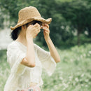 New beige Women's hand-woven large hat outdoor leisure sun hat sun hat beac D7M1