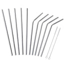 Stainless Steel Straws 12 PCS Set, Stainless Steel Straws, 5 Straight And 5