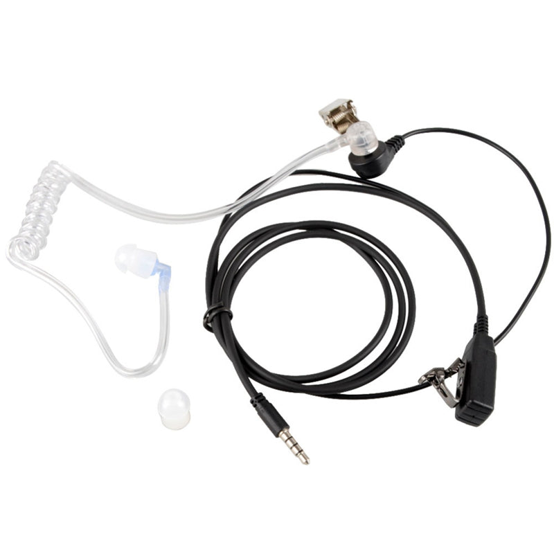 Surveillance Security Clear Coiled Acoustic Air Tube Earpiece PTT for iPhon W5F4