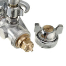 400ML Suction Feed Paint Gravity Spray Sprayer 1/4" Air Hose Fitting Heavy Duty Gravity Feed Dual Action Spray G un Kit Nail Tool (Color: Silver)