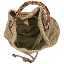 New Drawstring Women's Straw Bucket Bag Summer Woven Shoulder Bags