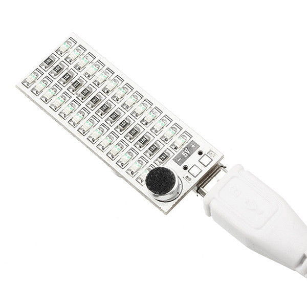2x13 USB Mini Spectrum LED Board Voice Control Sensitivity Adjustable Red l R2F1