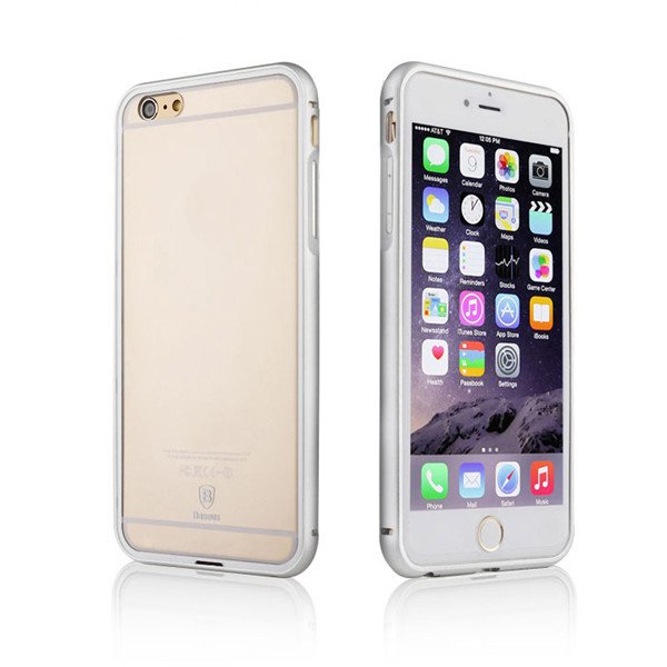 BASEUS 2 in 1 Aluminum Bumper Frame Clear PC Back Case Cover For Apple iPhone 6 6 Plus